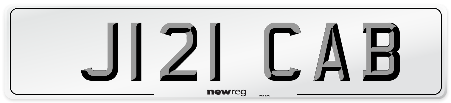 J121 CAB Number Plate from New Reg